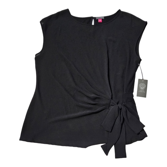 Vince Camuto Tops - Vince Camuto Black Tank Top with Side Tie